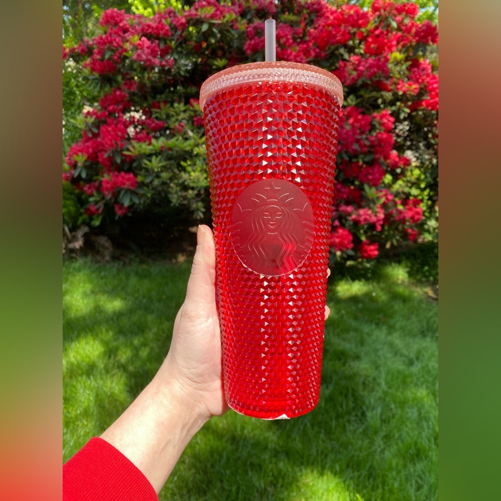 Starbucks NWT Korea Holly Red 24oz Studded Tumbler